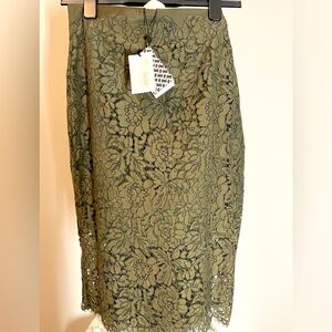 NWT DVF Olive Pencil Skirt Sz10